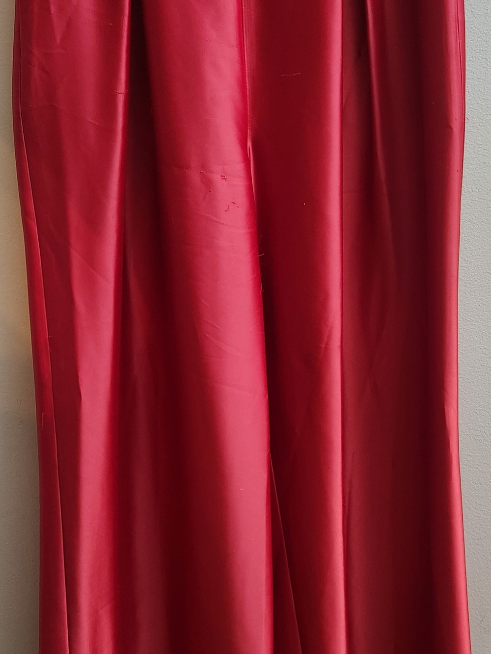 Alex Marie Medium Crimson Red Faux Satin Wide Leg Dressy Pants